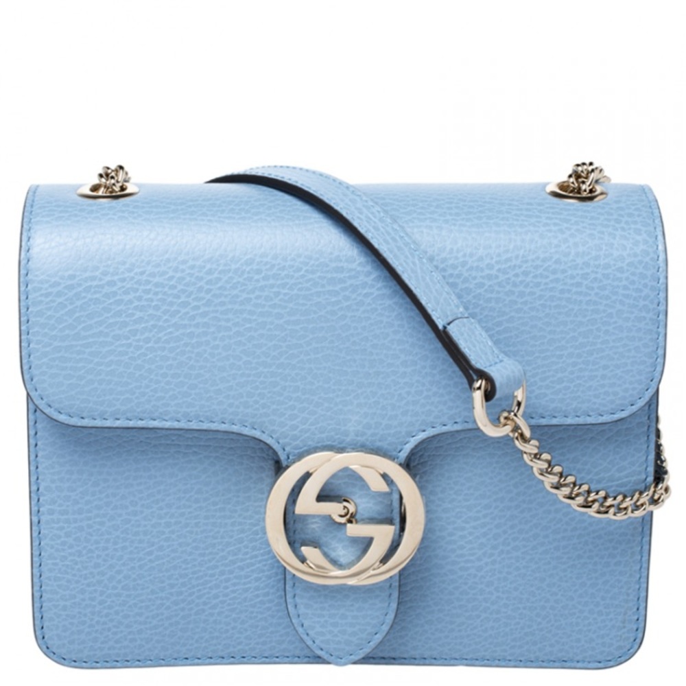 GUCCI Interlocking GG Baby Blue Shoulder Bag